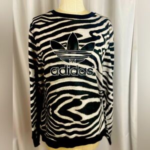Adidas Women's Zebra Print Pullover Sweater - Size XL